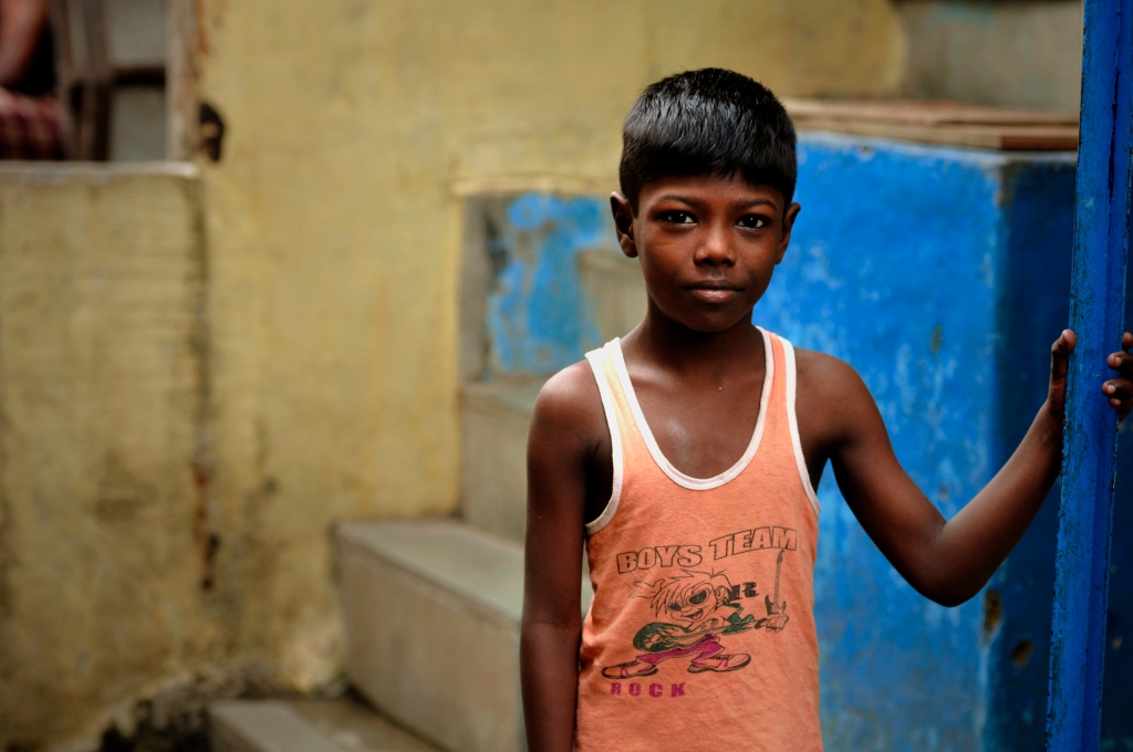Photo of a Dharavi boy in India.